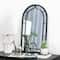 Glitzhome® 33" Black Arched Windowpane Wall Mirror